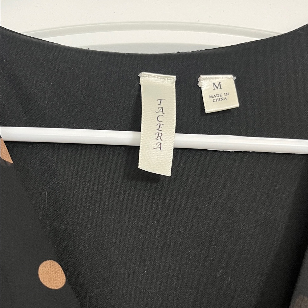 Tacera Black and Brown Polka Dot Maxi Dress - Picture 3 of 4